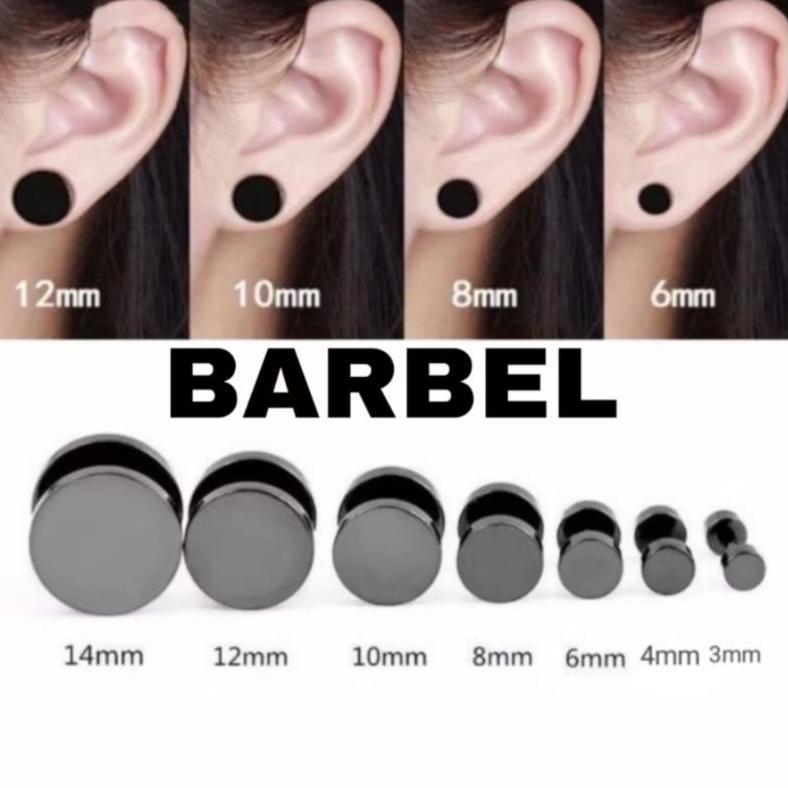 ORIGINAL MINISO BALI | Sepasang Anting Barbel Anting Roda Pria Wanita Bahan Stainless Steel Anti Kar