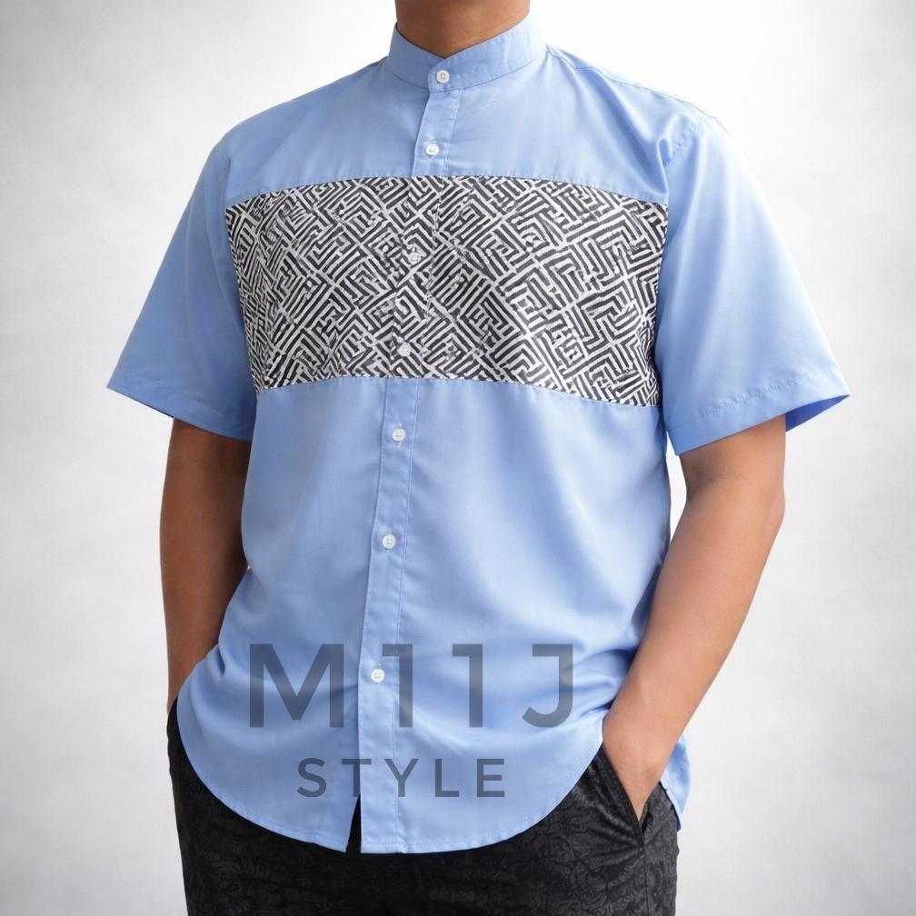 Promo Baju Koko Pria Lengan Pendek Polos Variasi Motif Ukuran M L Xl Xxl Hitam Putih Maroon Navy Kre