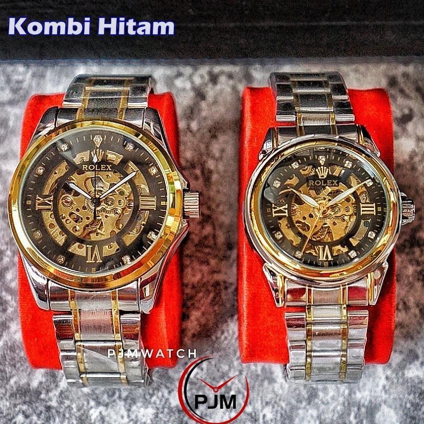 Hemat Jam Couple Otomatis Rolex | Tali Rantai Romawi Jam Automatic Pasangan Pria Wanita