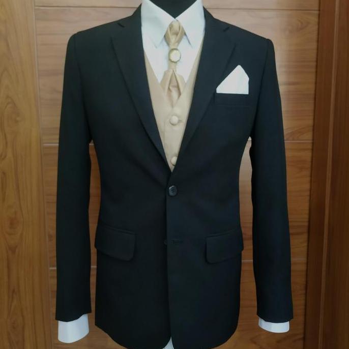 VITUS - hand made jas formal pria slim fit hitam / navy 1 stel