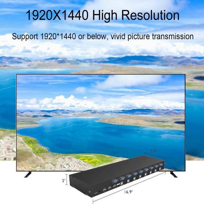 Ready  KVM VGA SWITCH USB 2.0 8 Port Free Kabel KVM 8 pcs