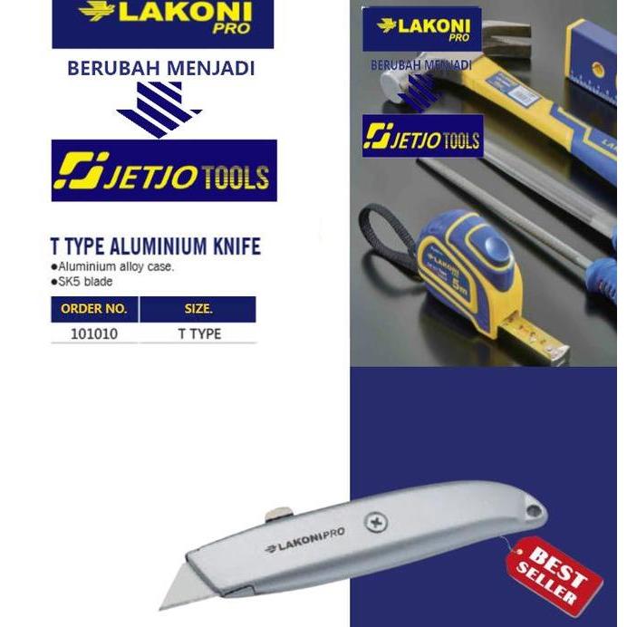 101010 Jetjo Tools Pisau Cutter / T Type Aluminium SK5 Blade Knife Lakoni Pro