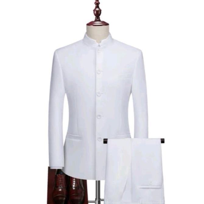 STELAN JAS MANDARIN PRIA/JASKO PRIA DEWASA/JAS NIKAH/JAS RESMI(jas+celana)