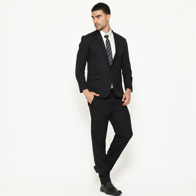 New  YUNG BANDUNG Jas Wisuda Blazer Pria Hitam List Pinggir Jas Formal Jas Pengantin Nikah Jas Kerja