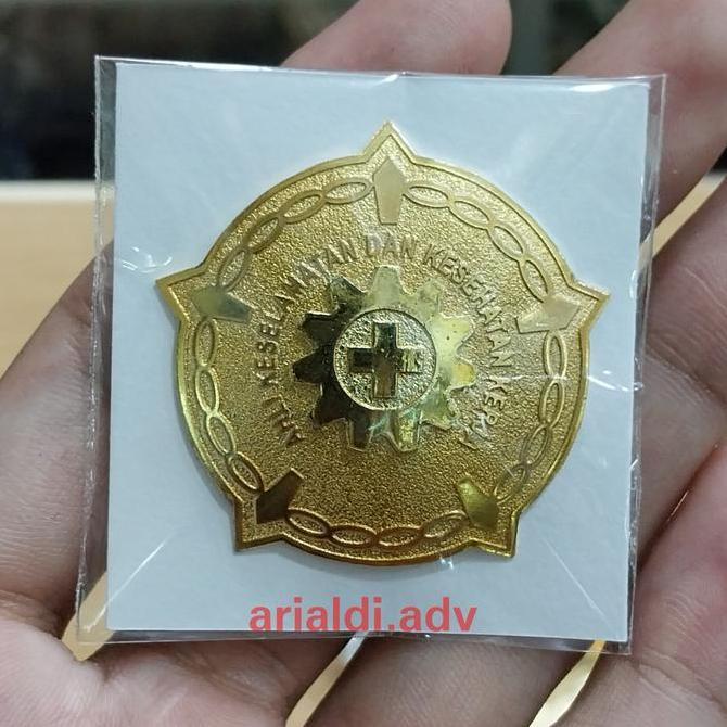 New  PIN AHLI K3 UKURAN 4 CM PIN PANCA KARSA AHLI K3 KUNINGAN SEPUH EMAS MAGNET