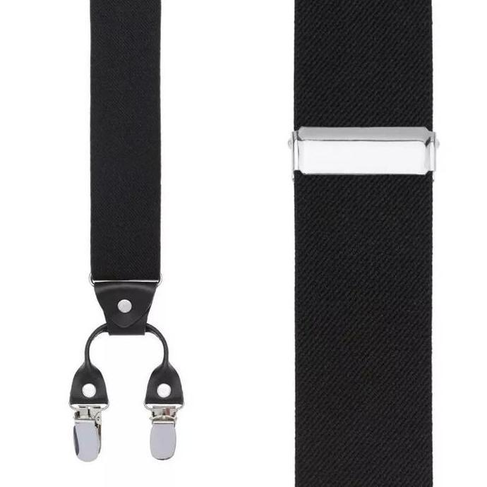 Suspender Hitam Pria Suspender Pria Dewasa Suspender Jepit 6 Universal Suspender Pria Set