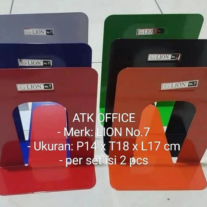Penyangga buku besi Lion No 7 / Standart Book Lion No7 Isi 2Pcs