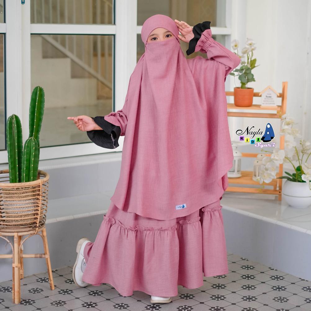 BEST SELLER Arumi Gamis Anak Set Jilbab French Khimar By Nayla Kids