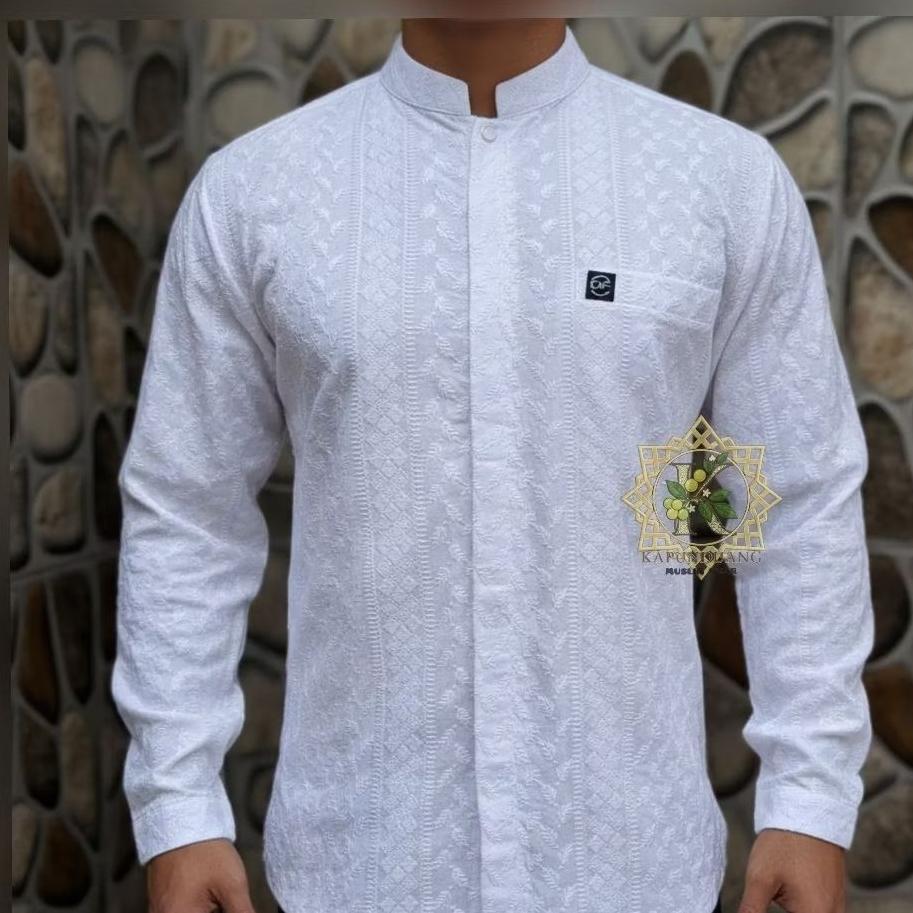 Hot Koko Mewah Katun Full Bordir Putih Bersih Pria