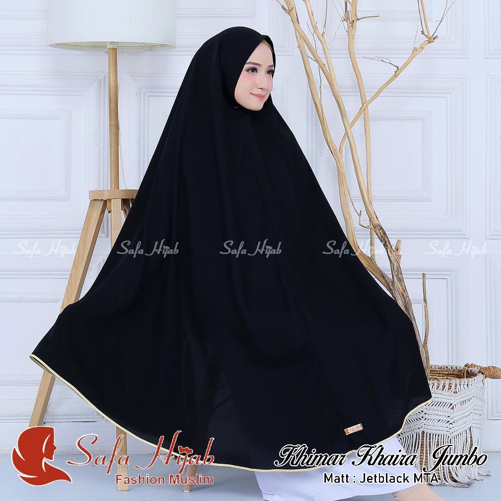 PREMIUM KHIMAR JUMBO Syar'i JETBLACK MTA Syar'i JUMBO ORYGINAL list pita warna/polos super cantik pe