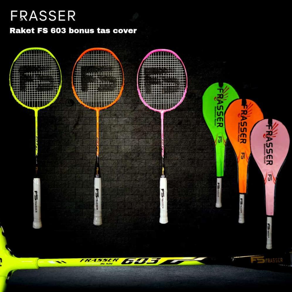 New Deals Raket Badminton Raket Bulutangkis Bonus Tas Full Cover Fs 603
