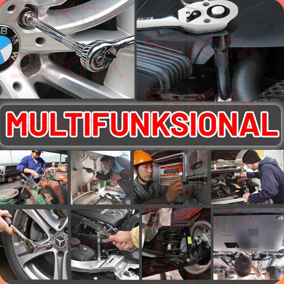 Grade Ori Set Kunci Sok Shock 46 Pcs Lengkap - Alat Perkakas Kunci Ring