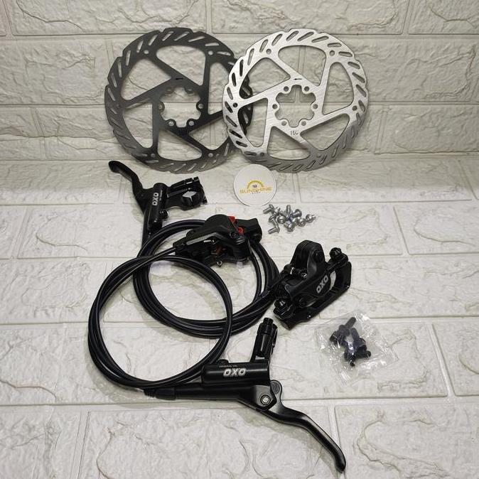 Ready Disc Brake Hydraulic Hidrolik OXO HD-M220 Rem Cakram Hidrolis Include Rotor 160mm Sepeda MTB L