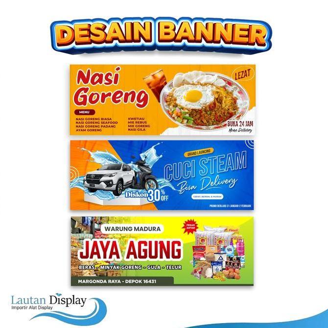 Ready  Desain Banner Wisuda, Wedding, Spanduk Jualan, Poster Makanan, Brosur