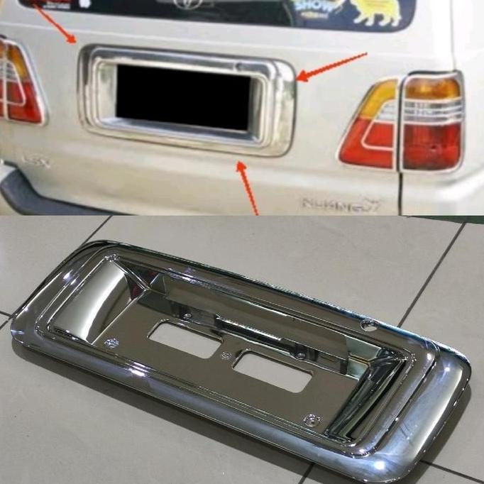 Ornament Lis Bagasi Plat Nomor Mobil Toyota Kijang Kapsul Chrome