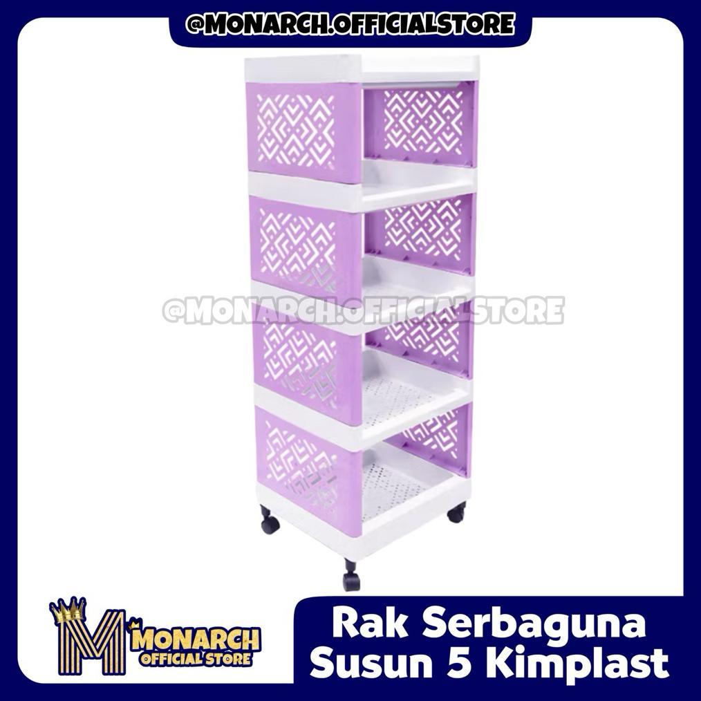 Saless Rak Serbaguna Extra Besar Susun 5 + Roda Kimplast / Rak Portable Rak Baju Celana Pakaian Bayi