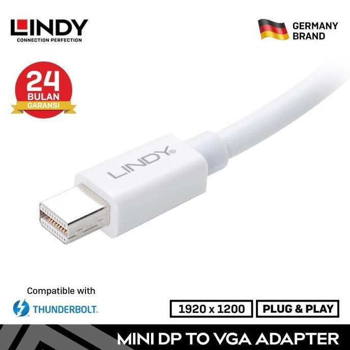 READY LINDY Mini DisplayPort (DP) Thunderbolt to VGA Adapter Converter