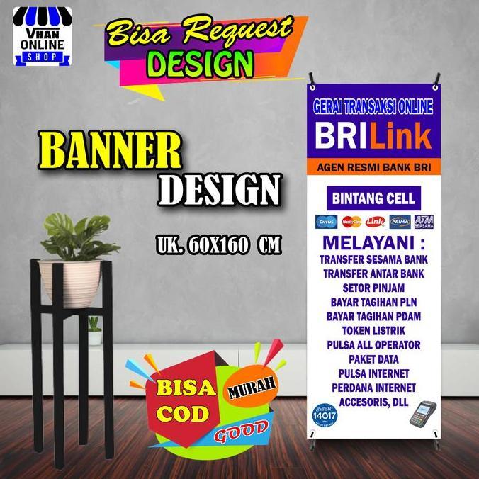 Ready  Banner Spanduk Agen Brilink berdiri keren simple