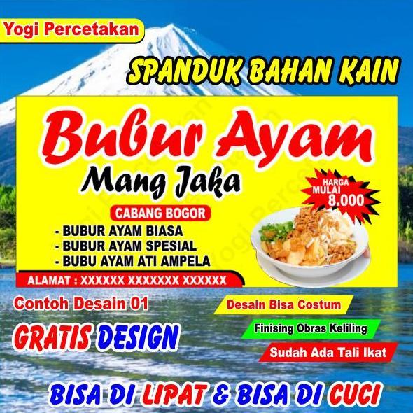 Spanduk Kain Bubur Ayam Desain Bisa Costum Sesuai Keinginan BUBUR AYAM murah