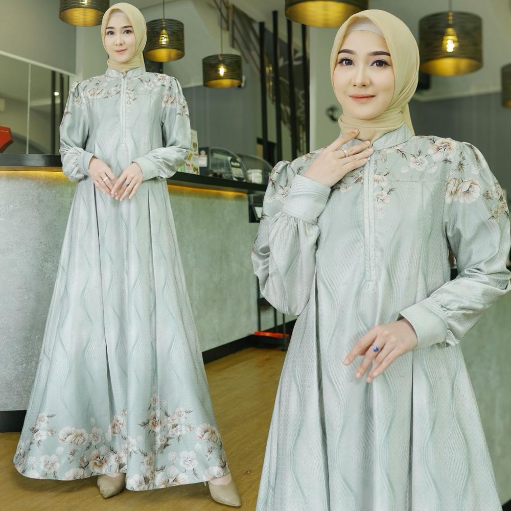 New Product Az Zahra Gamis Dobby Silk Premium Motif Wanita Muslim Terbaru Jumbo Dan Busui
