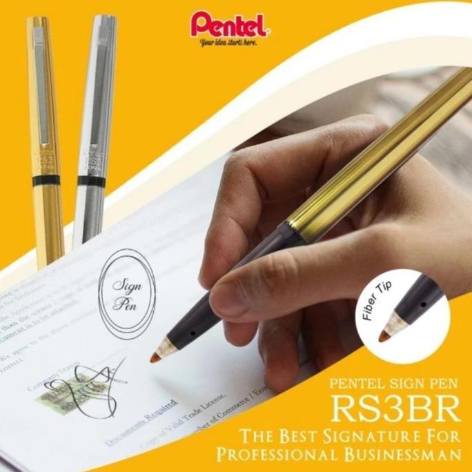 Pulpen Pentel RS3 Rolling Writer Made In Japan / Pulpen Tanda Tangan Tinta Hitam GM