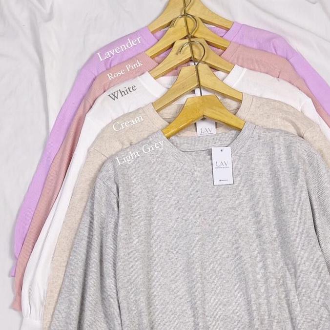 LAVENA Clara Knit Blouse - blouse tangan panjang balon waffle Knitwear Atasan