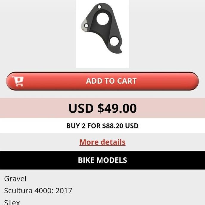 Anting RD Hanger Sepeda MERIDA Scultura Disc Drop out Rear End Hanger