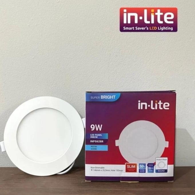 Leggero- Inlite Downlight Panel Led 9 Watt Bulat Inbow Inps628R 9Watt In-Lite Lampu Kuning Putih