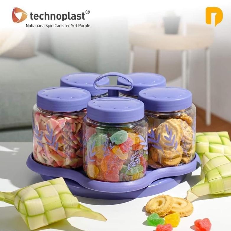 TOPLES KUE KERING LEBARAN PLASTIK BENING CANTIK UNIK MURAH NOBANANA SPIN CANISTER