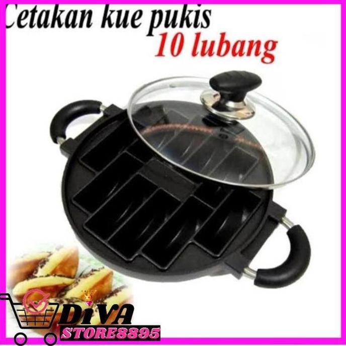BEBAS ONGKIR - CETAKAN KUE PUKIS PANCONG SUGGO CAKE PAN 10 LUBANG CETAKAN PUKIS CETAKAN BULAT