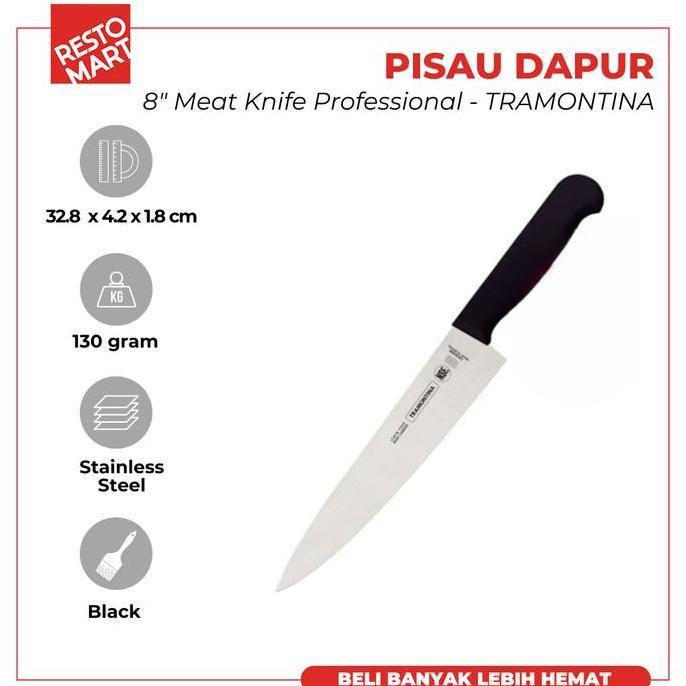 Pisau Daging / Pisau Daging 20 cm / Meat Knife Proffesional 8" TRAMONTINA Stainless Steel (1511590) 