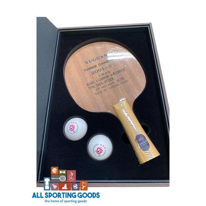 BEBAS ONGKIR - BARU Kayu Pingpong Tenis Meja Yuguan 2001-5 Kotak Coklat 3 Carbon