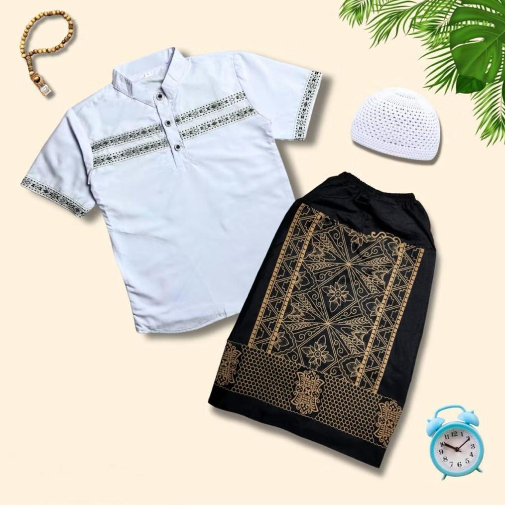 HOT FREE ONGKIR BAJU  KOKO ZEHAN  3 IN 1  SARUNG KOKO PECI BUAT ANAK 1-10 THUN MOTIF BAGUS UDAH FREE