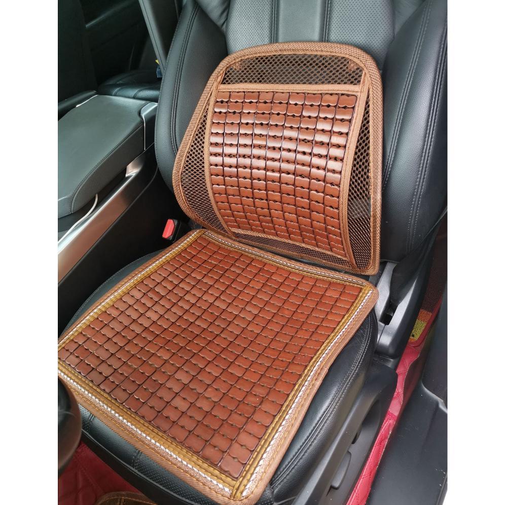 NEW Sandaran Punggung dan Alas Duduk Kursi Mobil /Alas Duduk Jok Mobil Bambu
