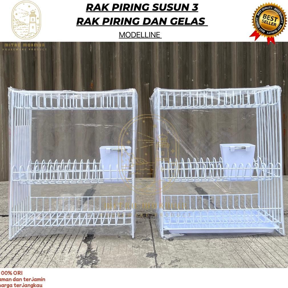 SALE RAK PIRING MODELLINE SUSUN 2 - 3 / RAK PIRING ANTI KARAT / RAK DAPUR / RAK KITCHEN SET