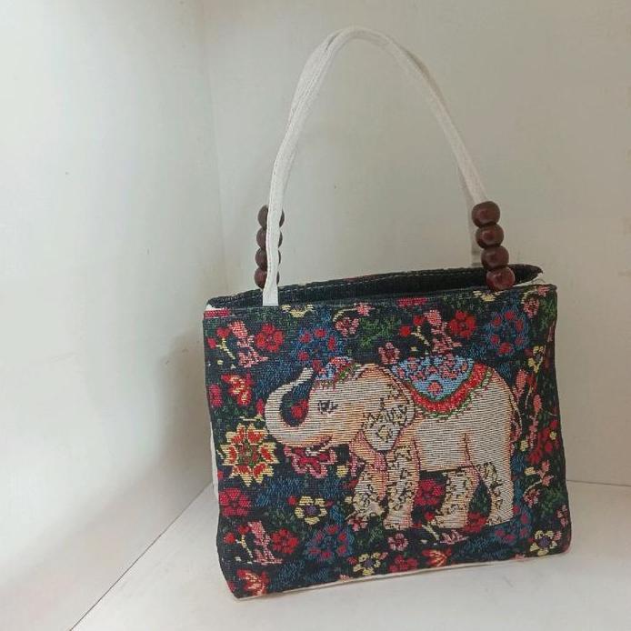 tas thailand motif gajah tas kanvas karakter murah