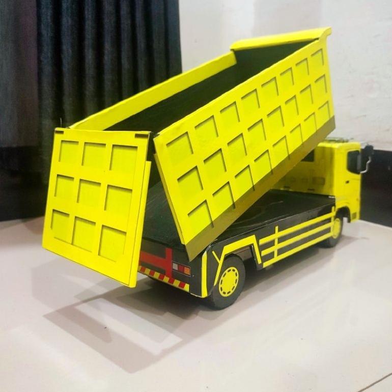 100% Aman Hino 500 Dump Muatan Pasir Mainan Anak Miniatur Truk Dump Jungkit Termurah Kekinian