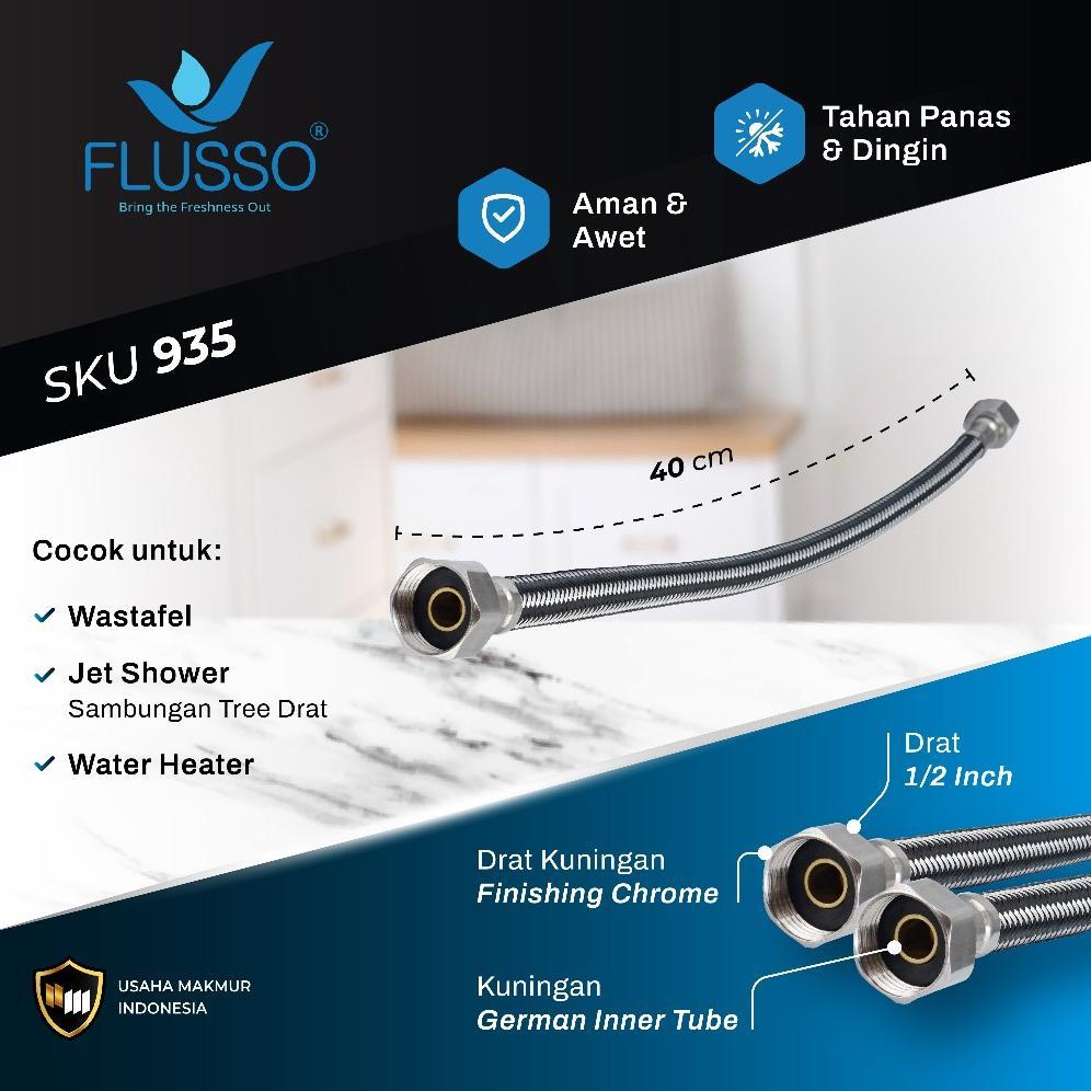 NEW DEALS FLUSSO Selang Anyam Black Air Panas Dingin Selang Water Heater Original