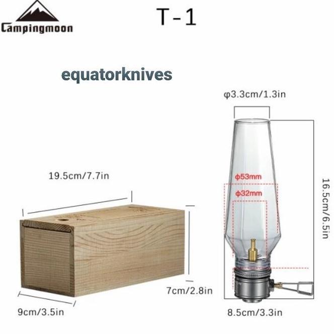 Campingmoon Portable Outdoor Gas Lamp, Lentera Badai T-1