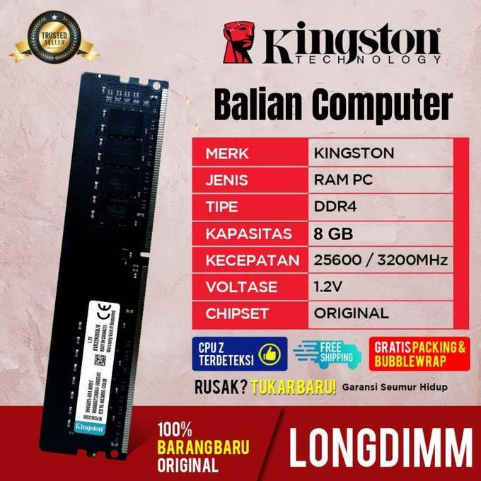 RAM PC KINGSTON DDR4 8GB PC 3200 / RAM PC LONGDIMM DDR4 8GB KINGSTON
