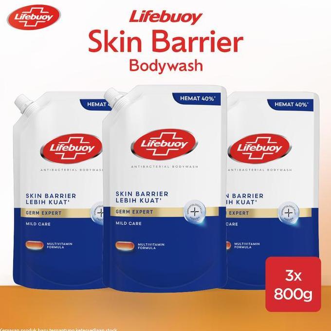 Lifebuoy Sabun Cair Mild Care Refill 800ml Multipack Isi 3 [FLASH SALE]