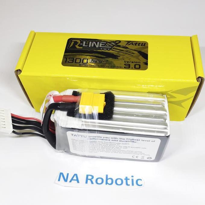 Baterai Lipo Tattu R-Line 1300mah 6S 120C XT60 Version 3