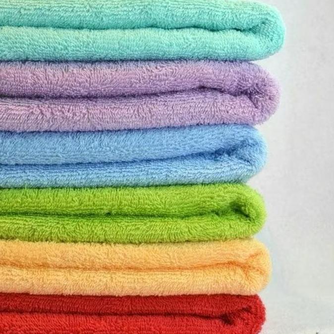 NEW GROSIR (ISI 12 PCS) Handuk Merah Putih Uk 50 x 100 Polos