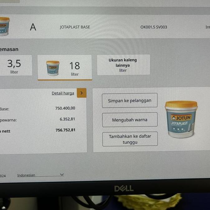 BEBAS ONGKIR - CAT TEMBOK INTERIOR JOTUN JOTAPLAST BASE A 18L WEDDING WHITE