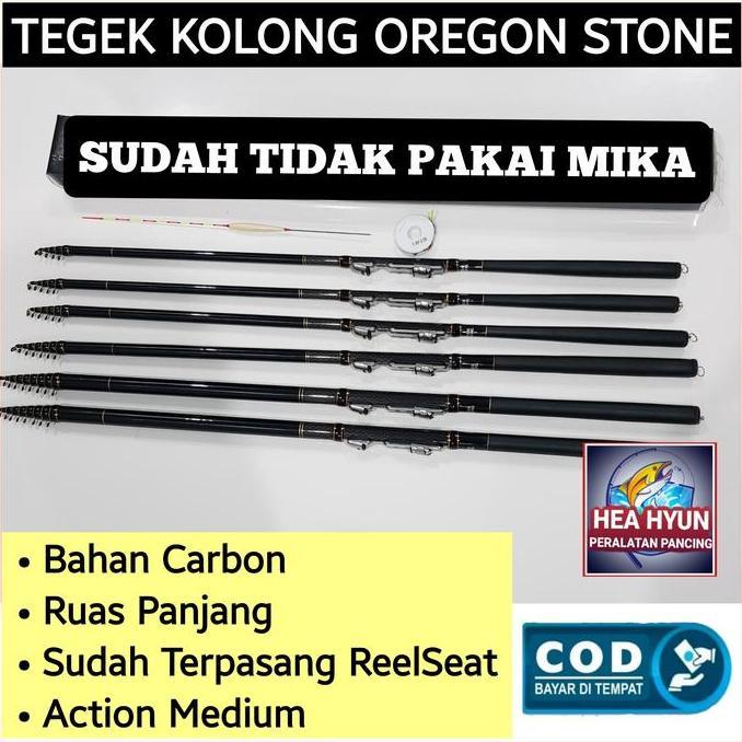 Oregon Stone Joran Tegek Kolong Carbon Ring 270-300-360-450-540-630 Ruas 6-10 Panjang 76-77cm Action