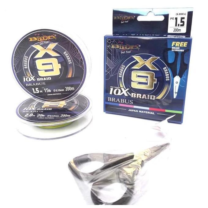 SENAR PE BLOOD 10X BRAID BRABUS 200 dan 400meter Reel