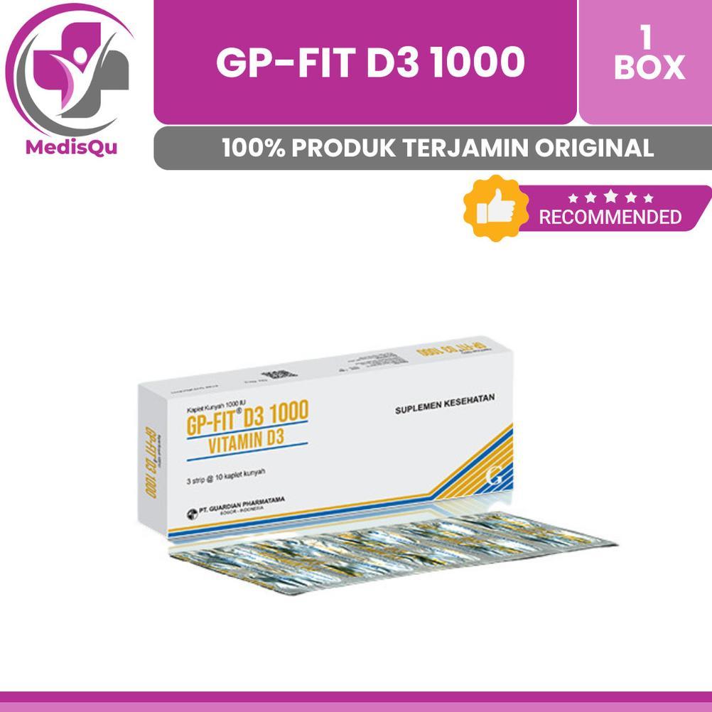 Terlaris Gp-Fit D3 1000 Iu Box Isi 30 Tablet | Vitamin D3 Suplemen Kesehatan Ekonomis