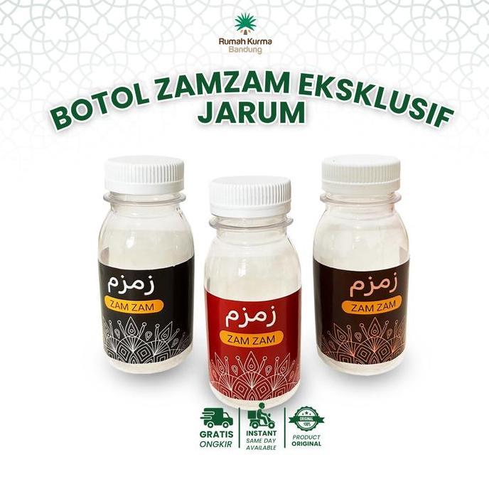 Bundling 100 Pcs Botol Air Zamzam 80 ML Dan 50 ML Motif Jarum Ekslusif Plastik Kemasan Kosong Satuan