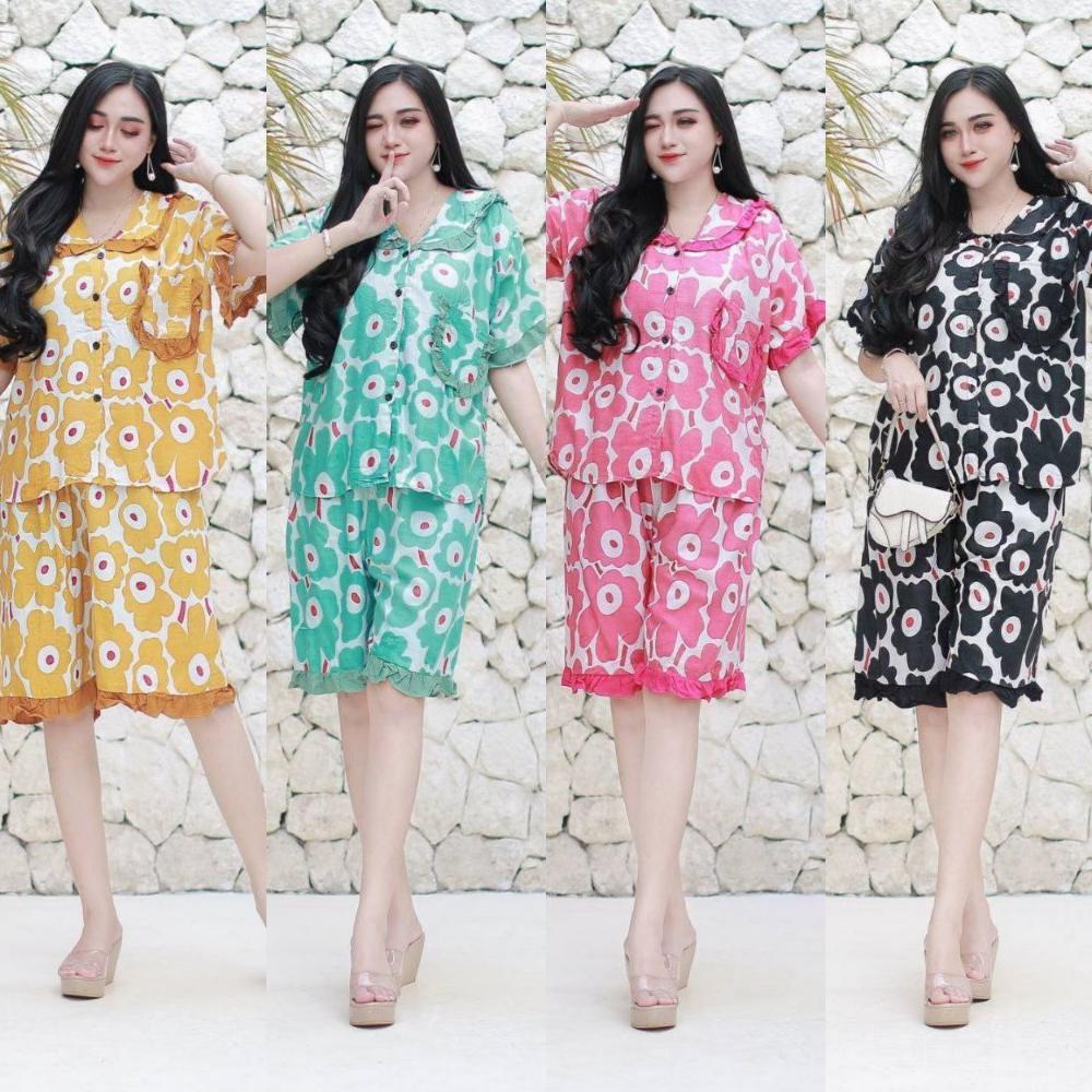 SUPER DEAL SETELAN HOTPANTS WANITA/ ONE SET PENDEK/ SETELAN RAYON TERBARU HANDMADE VIRAL TIEDYE/ BAJ