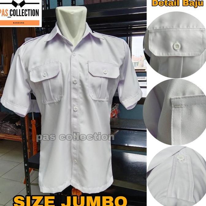 Termurah / Hot Sale Kemeja Seragam Pria Pns Putih Baju Kerja Pdh Jumbo Size